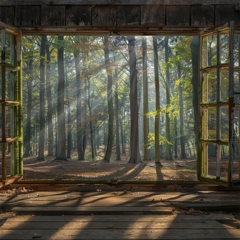 Wald Hintergrund Ideen Vintage Hütte Fenster Sonnenstrahlen Hintergrund CJJ2-31