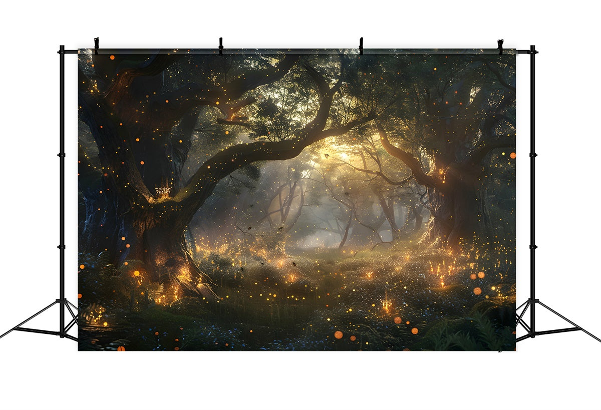 Kulisse Wald Goldenes Licht Glühwürmchen Wald Kulisse CJJ2-36