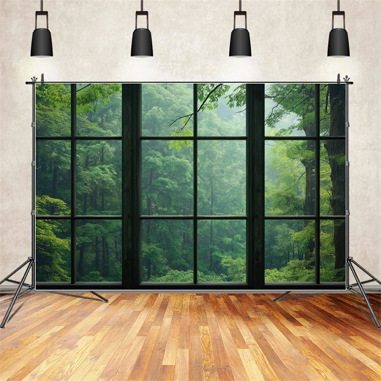 Forest Backdrop Fotografie Serene Forest View Window Backdrop CJJ2-57