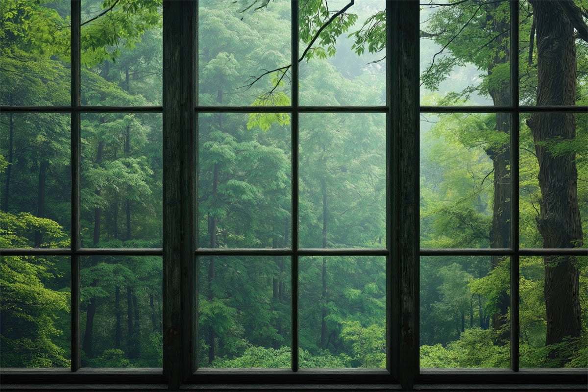 Forest Backdrop Fotografie Serene Forest View Window Backdrop CJJ2-57