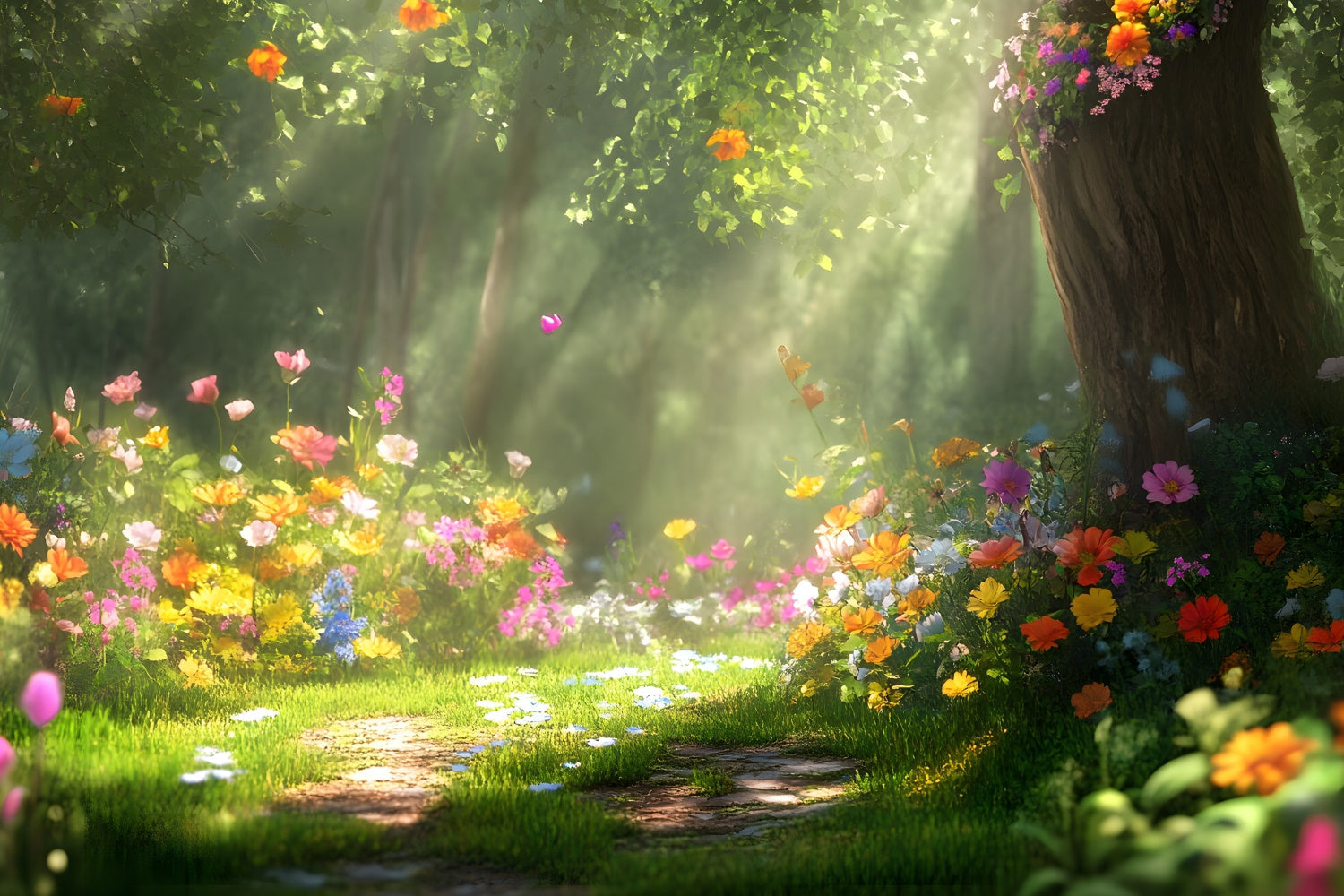Wald Hintergründe für Fotografie Dreamy Blume Wiese Hintergrund CJJ2-68