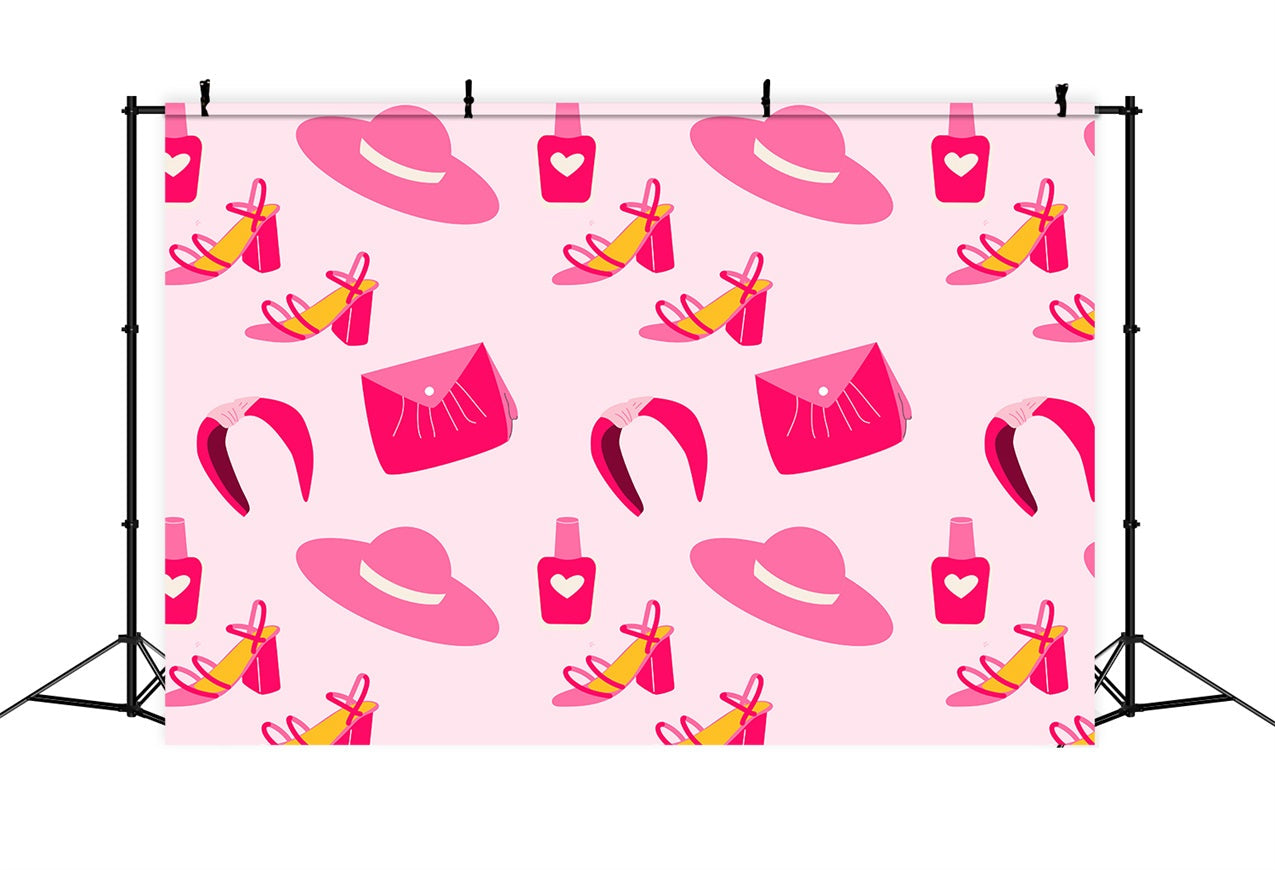 Pink Girl Backdrop Pink Glam Fashion Accessoires Backdrop CJJ2-69