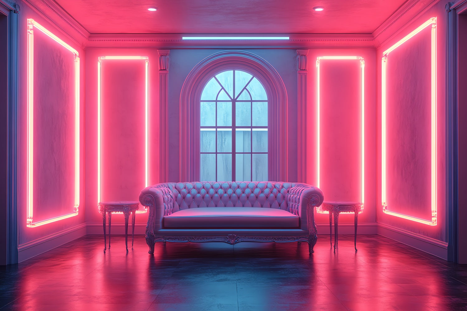 Fashion Doll Backdrop Fotografie Backdrop Vibrant Neon Lounge Backdrop CJJ2-90