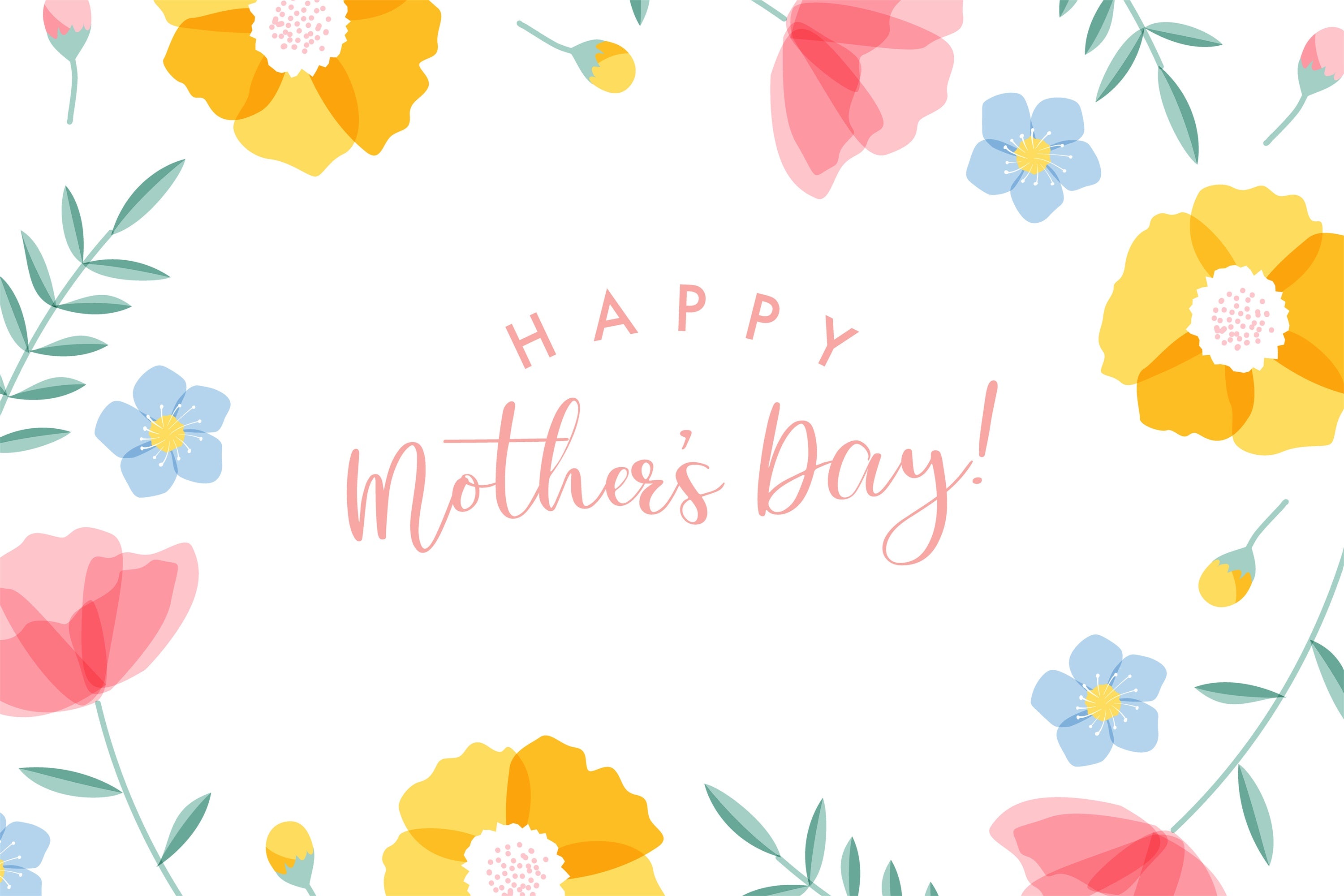 Muttertags-Hintergrundbild Personalisierbar Süße Aquarellblumen CJJ3-108
