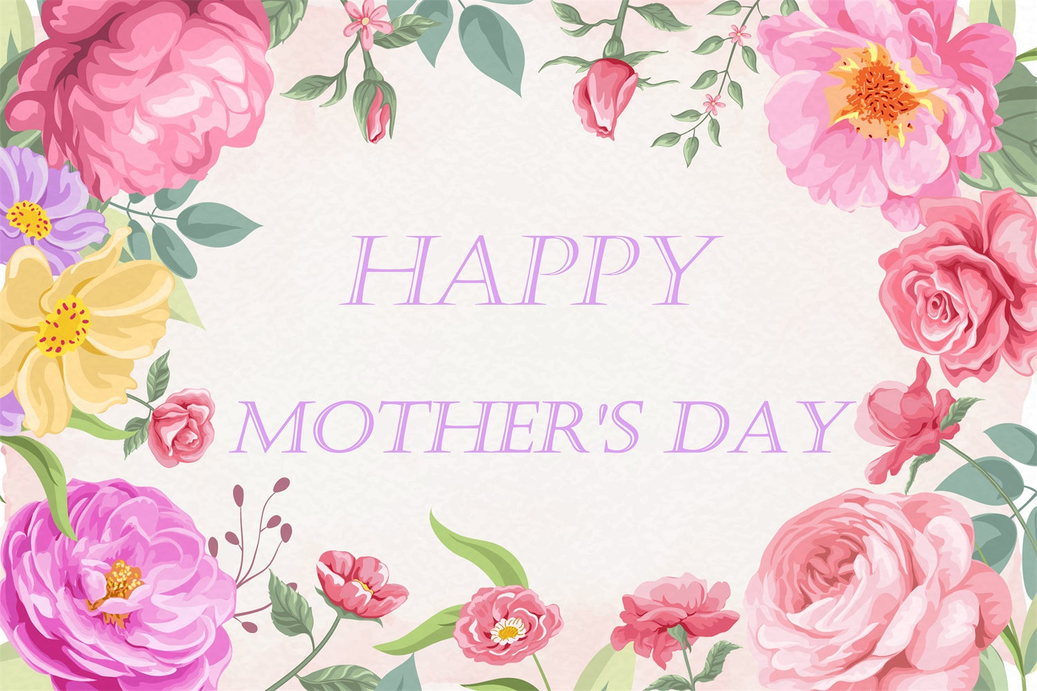 Muttertags-Hintergrundbild mit Vintage-Blumenrahmen CJJ3-115