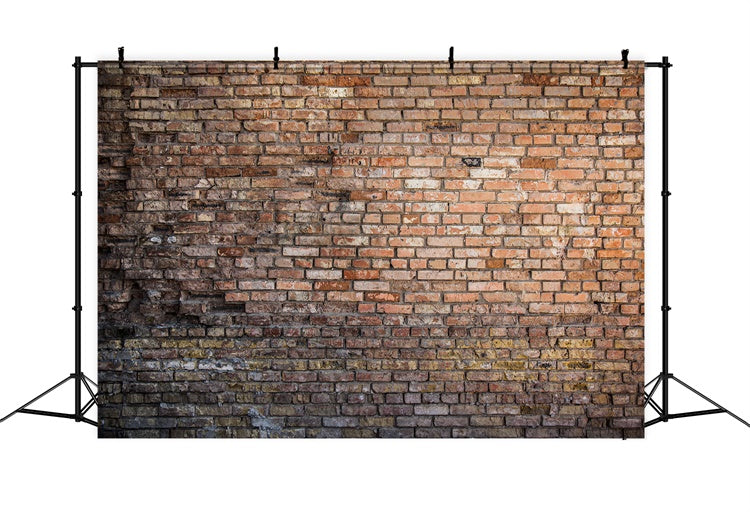 Backdrop Backsteinmauer Gealtert Verwittert Rot Backstein Hintergrund CJJ3-12