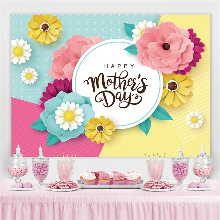 Muttertags-Hintergrundbild Personalisierbar Bunte Papierblume CJJ3-132