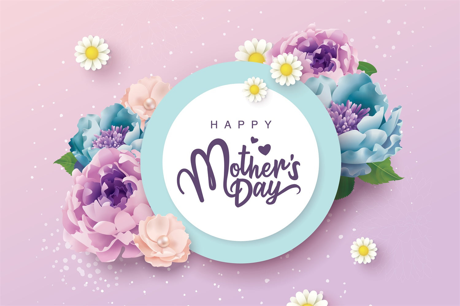 Muttertags-Hintergrundbild Personalisierbar Blumige Eleganz Pastell CJJ3-149