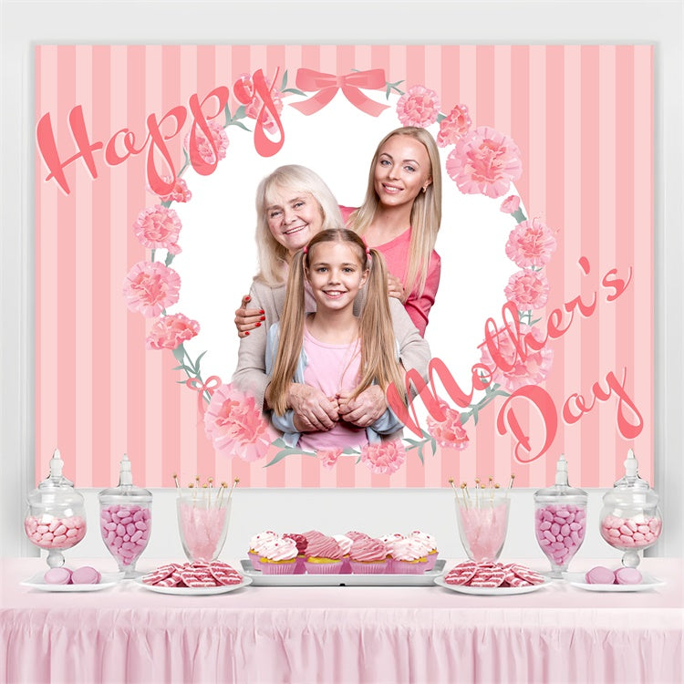 Muttertags-Hintergrundbild Personalisierbarer Rosa Nelkenkranz CJJ3-153