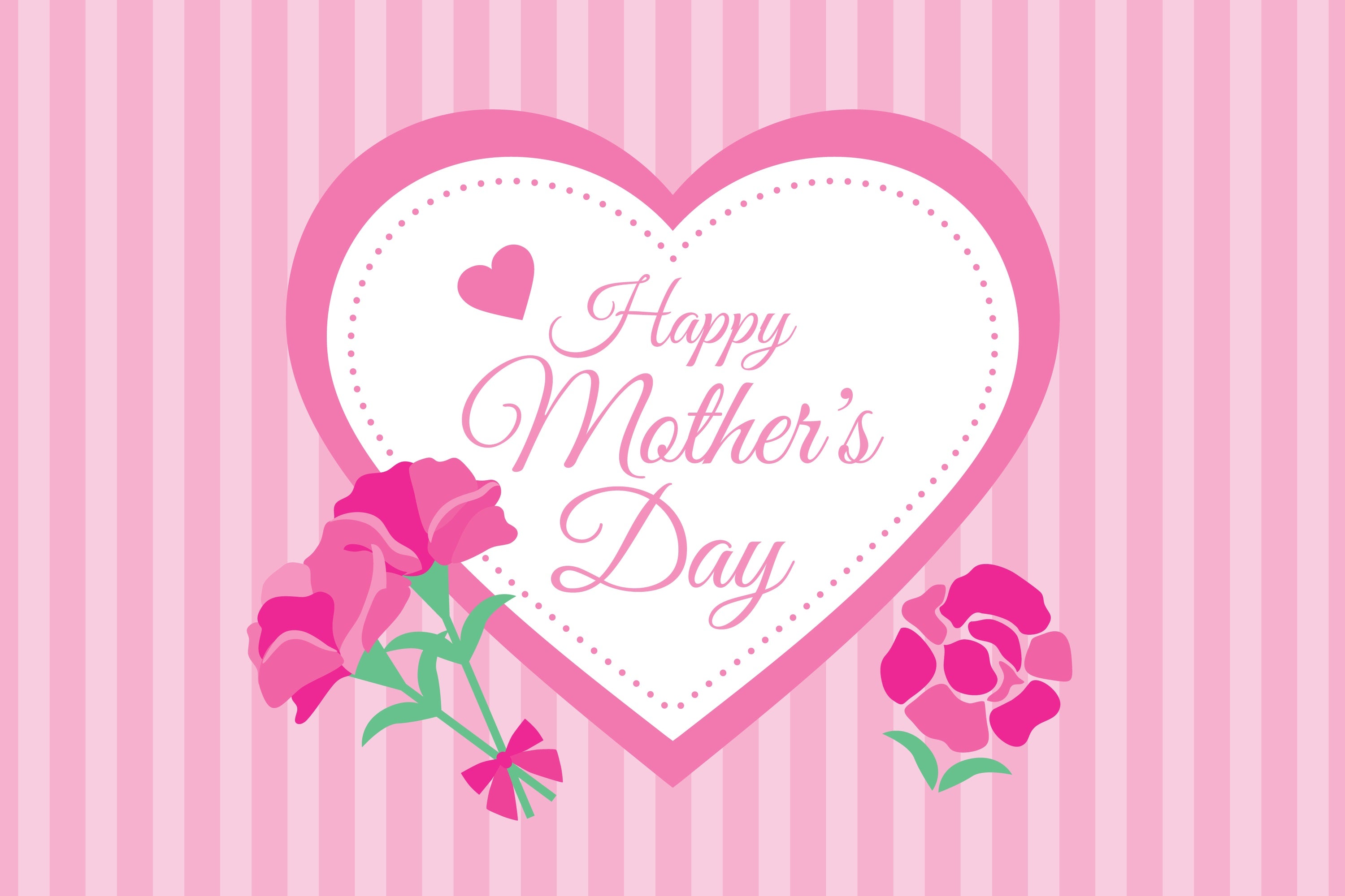 Muttertags-Hintergrundbild Personalisierbar Gestreiftes Herz Rosa Festlich CJJ3-154