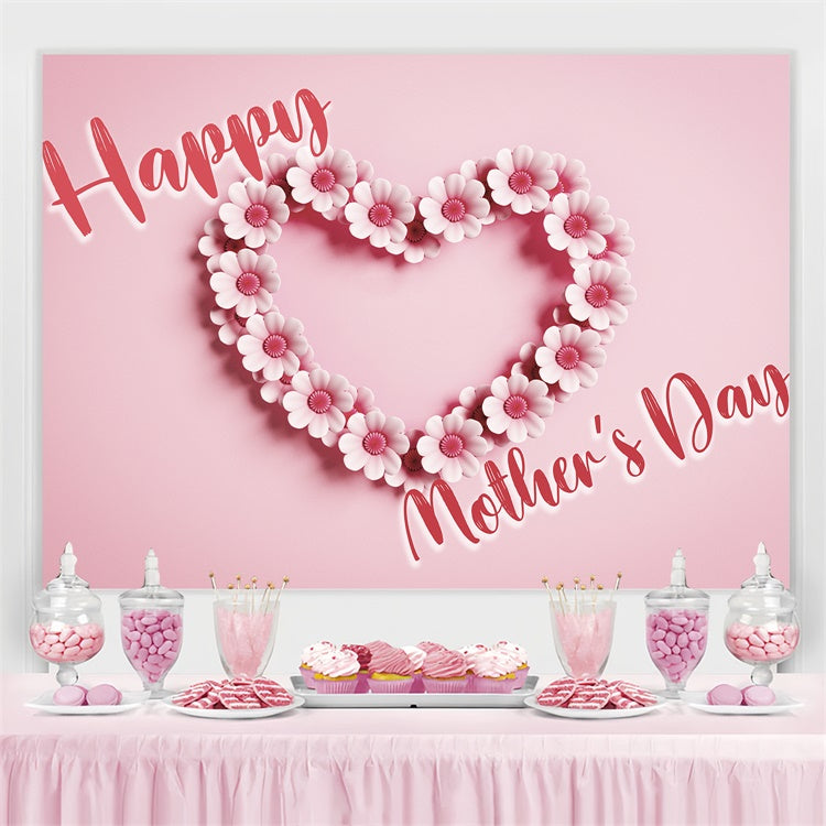 Muttertags-Hintergrundbild Personalisierbar Girlande Blumenherz Rosa CJJ3-159