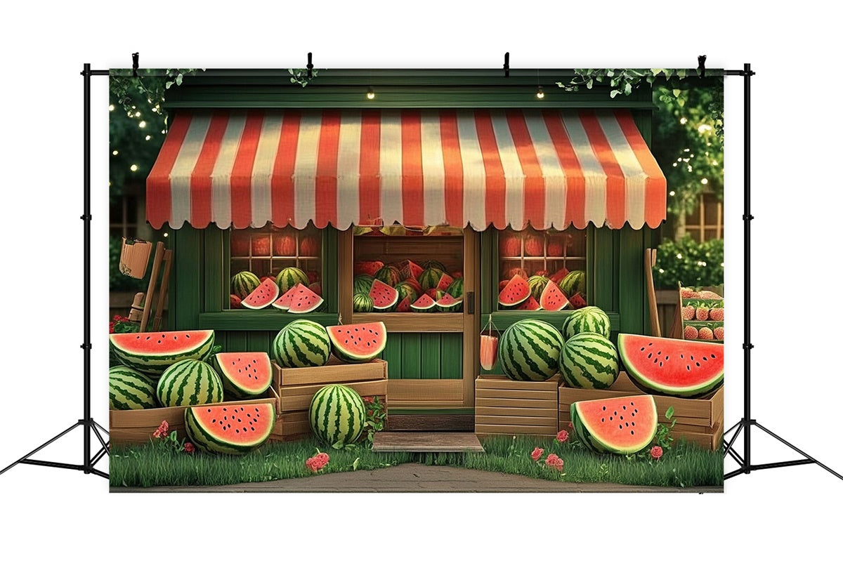 Wassermelone Fotohintergrund Rustikale Wassermelone Shop Sommerhintergrund CJJ3-246