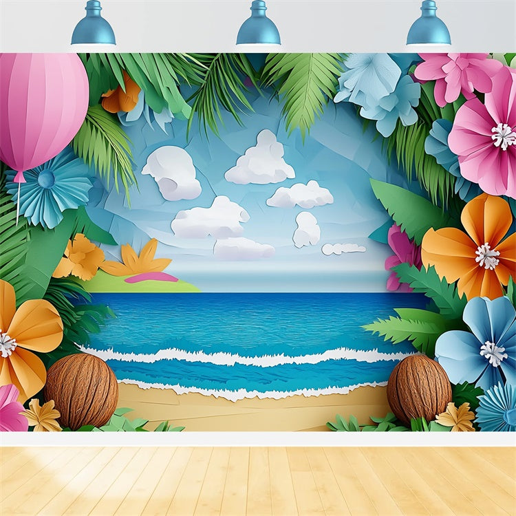 Sommer Fotohintergrund Handgefertigt Strand Blüte Hintergrund CJJ3-250