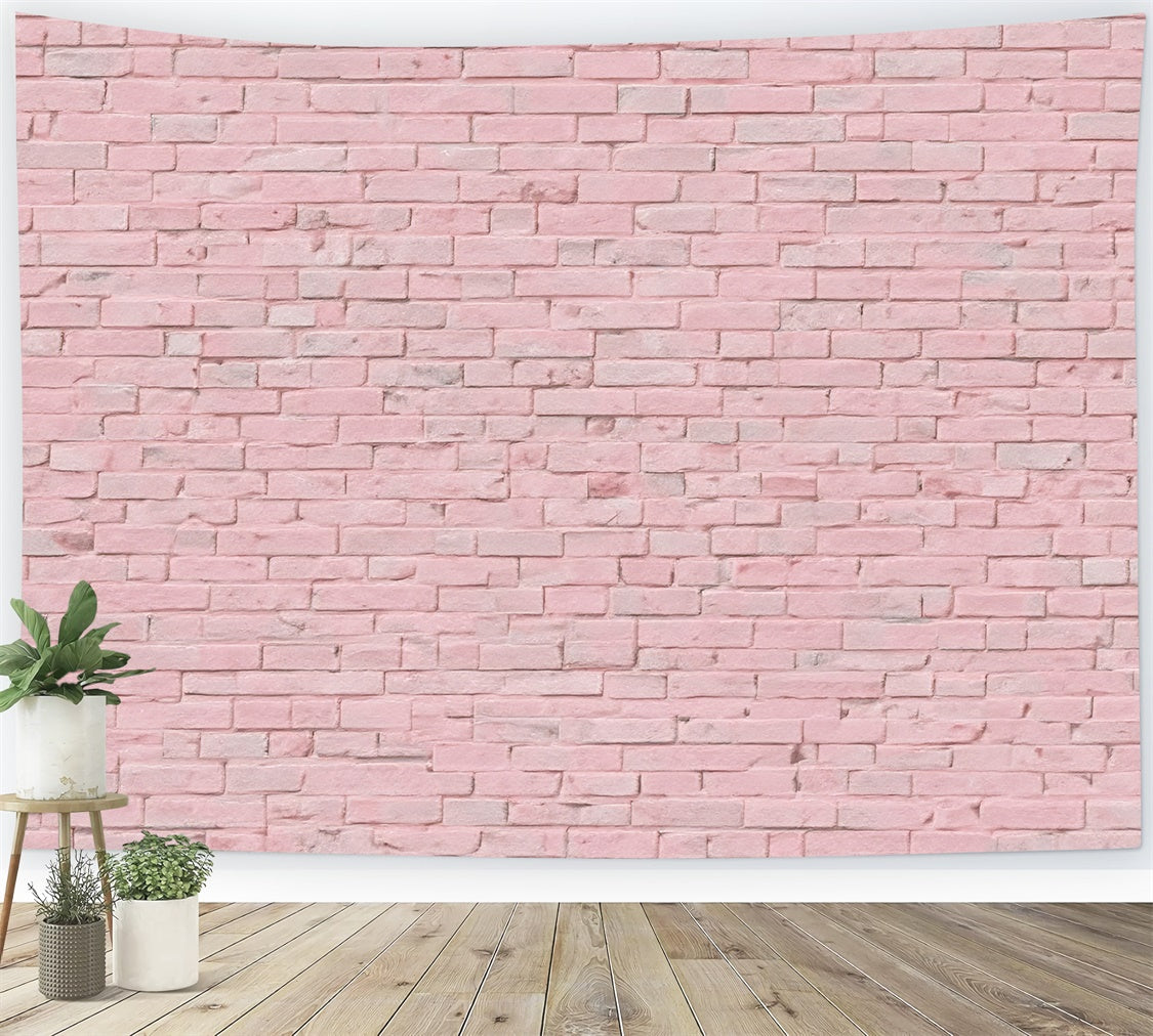 Rosa Backsteinmauer Backdrop Rosa Minimalistische Backstein Backdrop CJJ3-26
