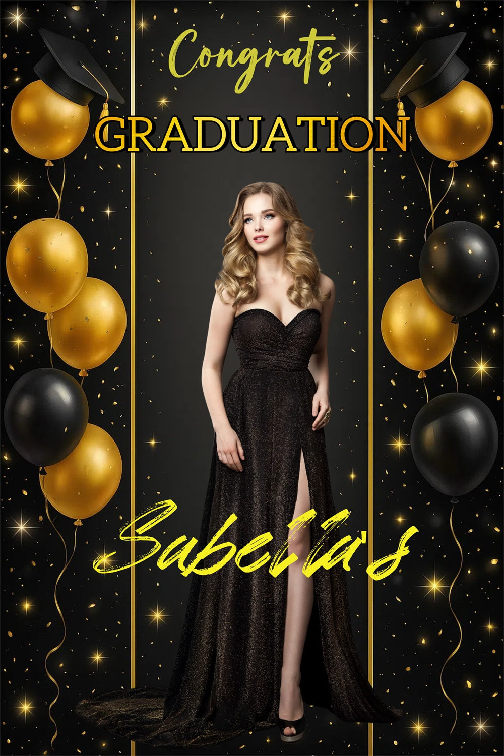 Graduation Foto Backdrop Ballons Glamour Benutzerdefinierte Party Graduation Backdrop CJJ3-275