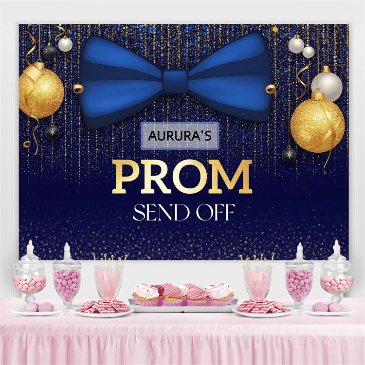 Prom Foto Backdrop Blau Gold Funkeln Benutzerdefinierte Party Graduation Backdrop CJJ3-284