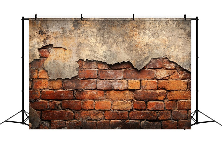 Backstein Backdrop Fotografie Rissiger Gips Roter Backstein Backdrop CJJ3-44