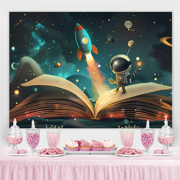 Welttag des Buches Backdrop Kosmisches Geschichtenbuch Abenteuer Backdrop CJJ3-57
