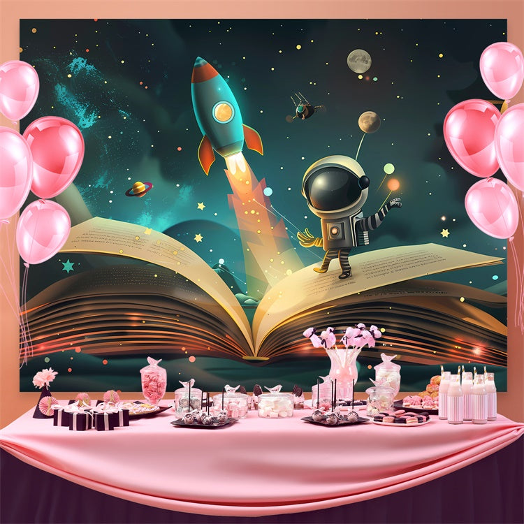 Welttag des Buches Backdrop Kosmisches Geschichtenbuch Abenteuer Backdrop CJJ3-57