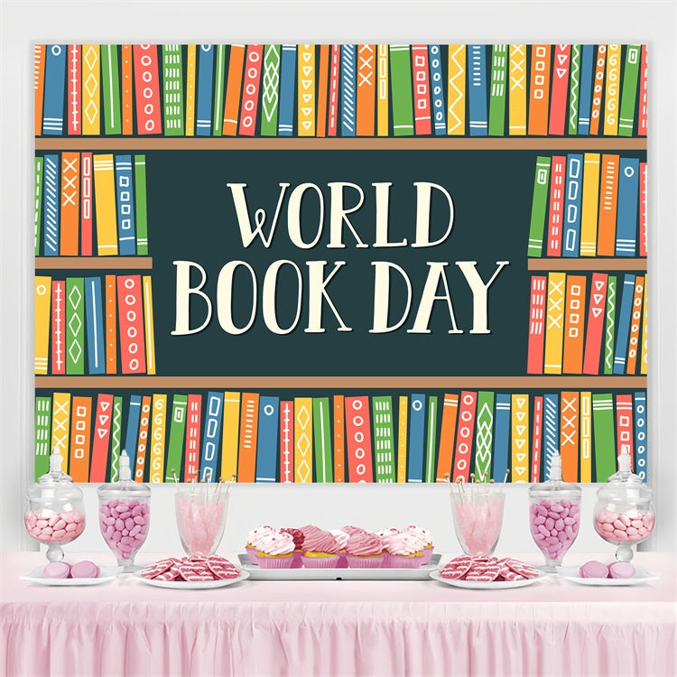 Welttag des Buches Backdrop Lebendig Buntes Buch Backdrop CJJ3-66