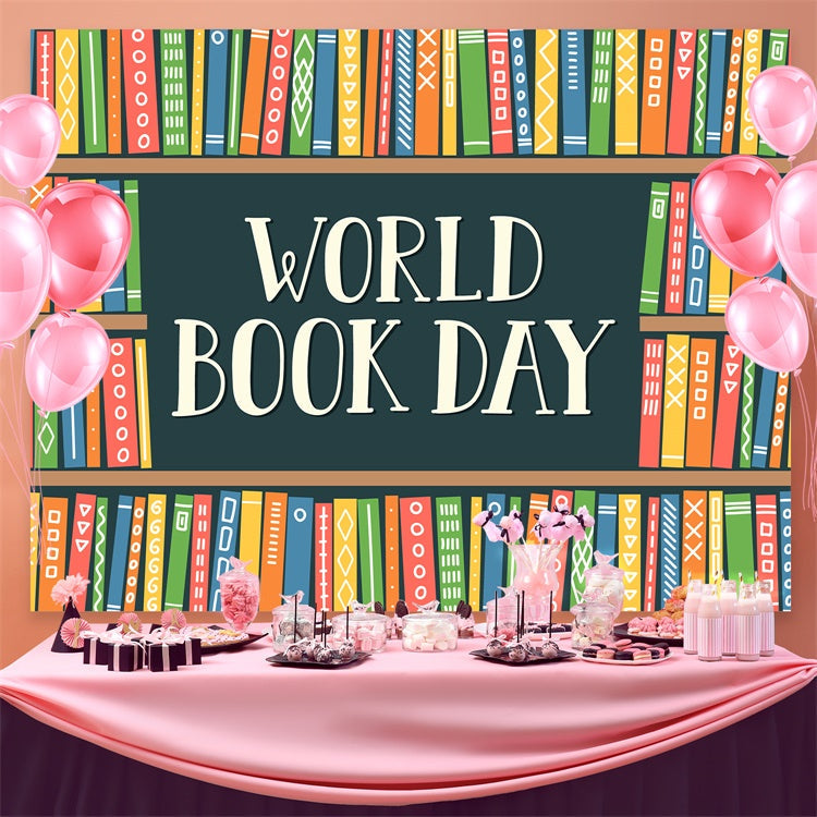 Welttag des Buches Backdrop Lebendig Buntes Buch Backdrop CJJ3-66