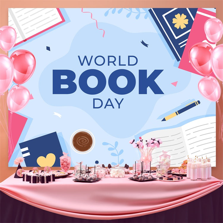 Welttag des Buches Backdrop Elegante Bücher Kaffee Backdrop CJJ3-68