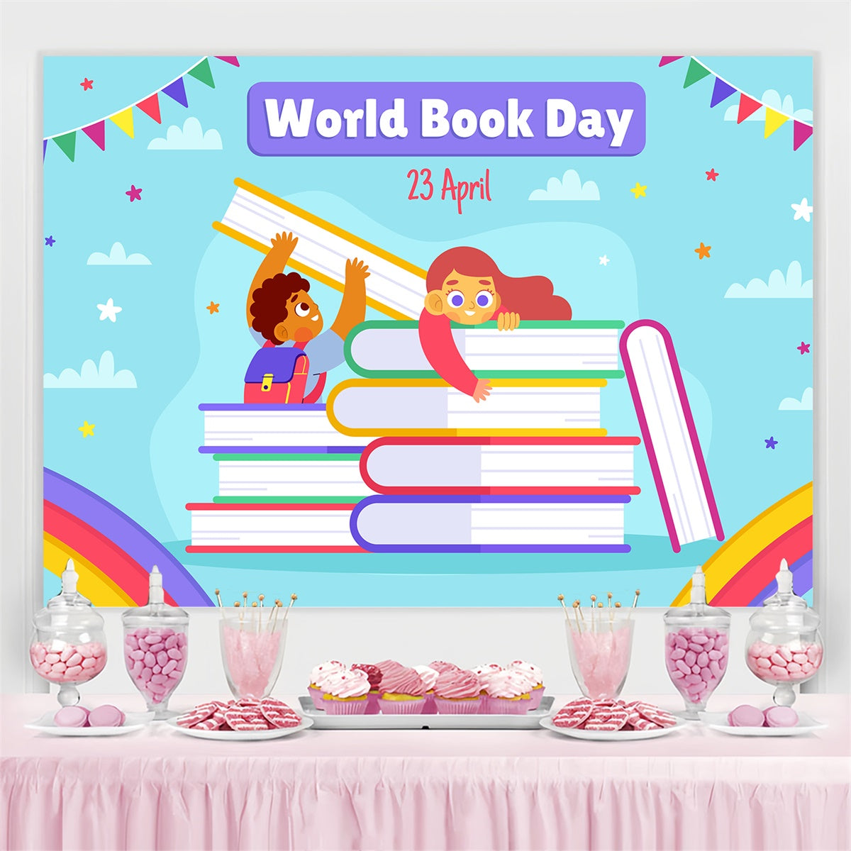 Welttag des Buches Backdrop Fantasy Buch Berg Kinder Backdrop CJJ3-73