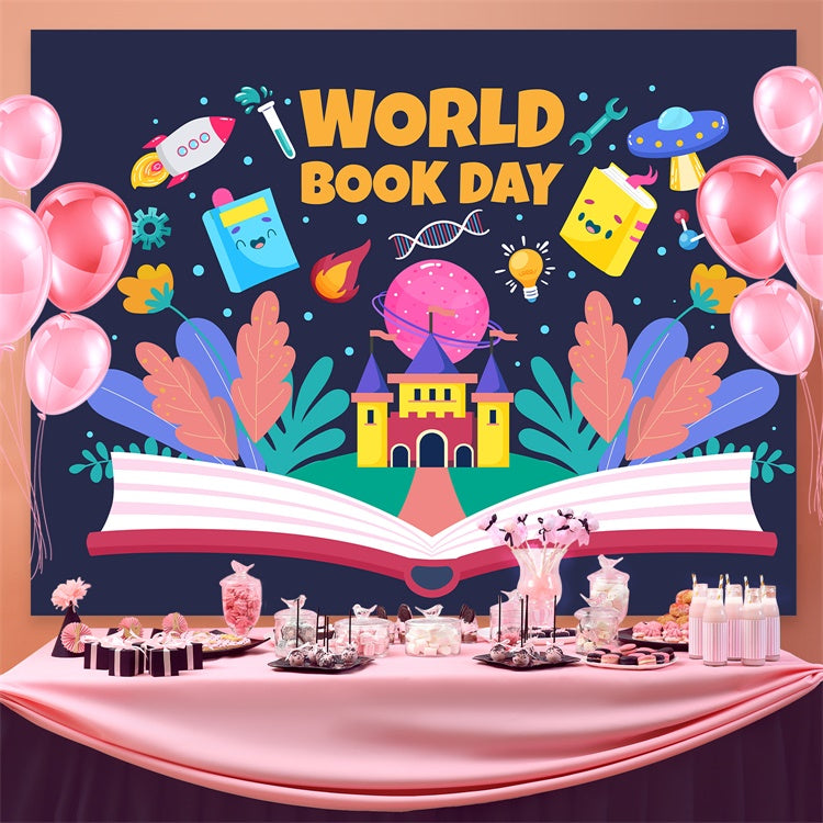 Welttag des Buches Backdrop Fantasie Wissen Wunderland Backdrop CJJ3-74