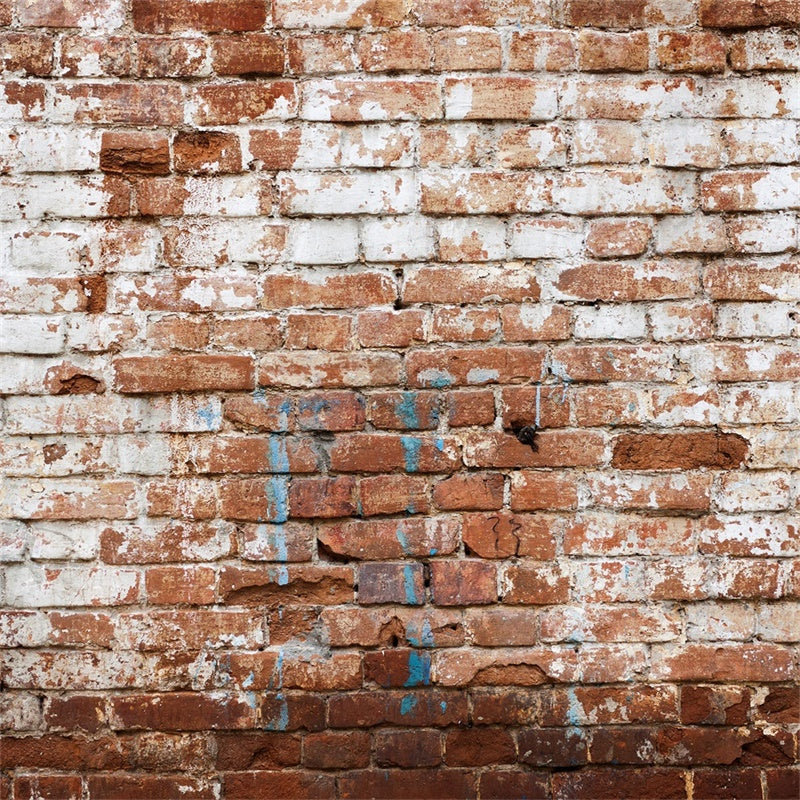 Backsteinmauer Fotohintergrund Gealterter weiß getünchter Backsteinhintergrund CJJ3-9