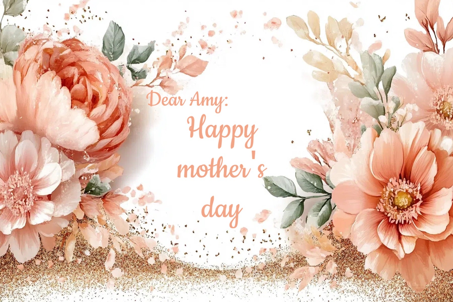 Muttertag Backdrop Pfirsich Floral Glow Custom Backdrop CSH-132