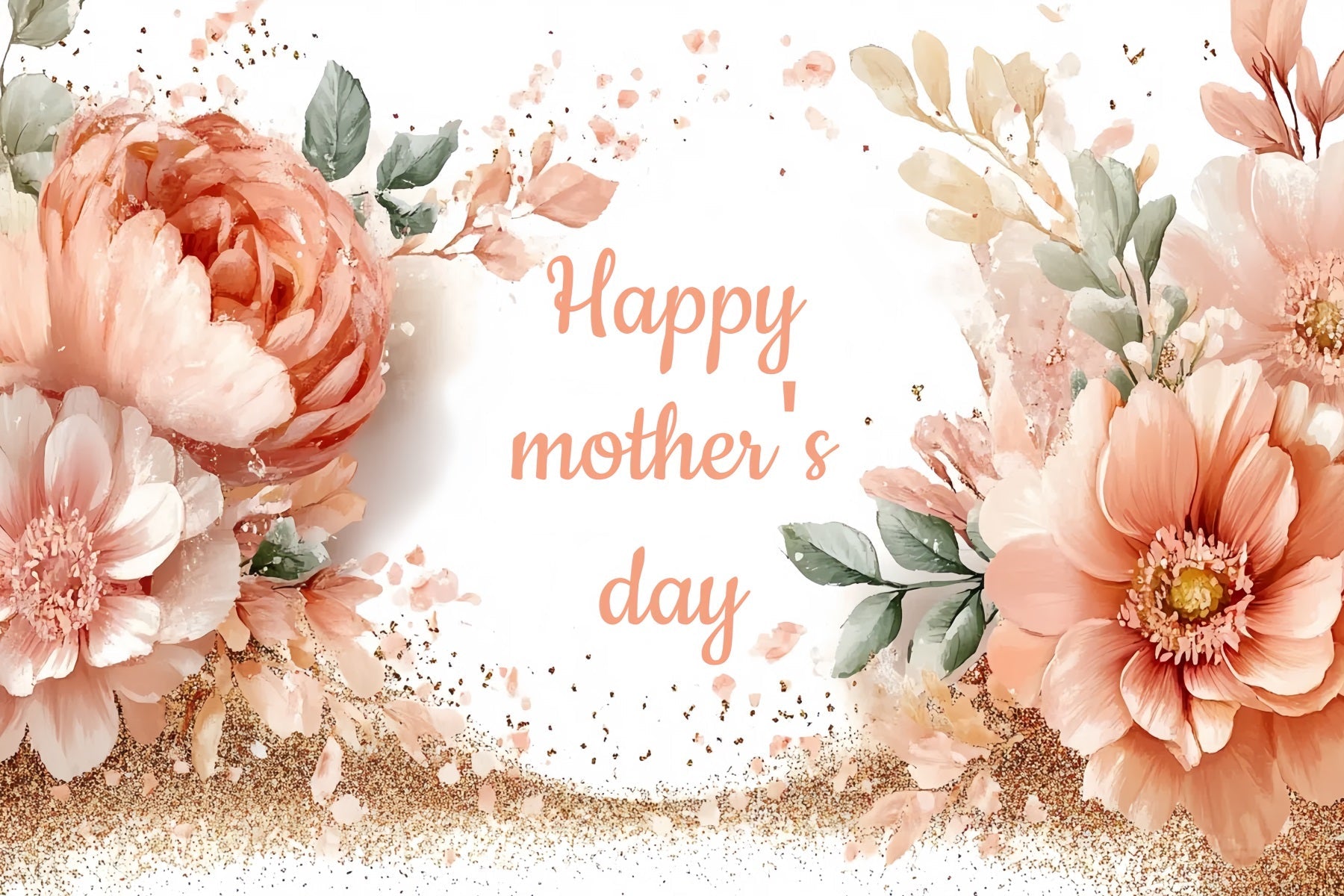 Muttertag Backdrop Pfirsich Floral Glow Custom Backdrop CSH-132