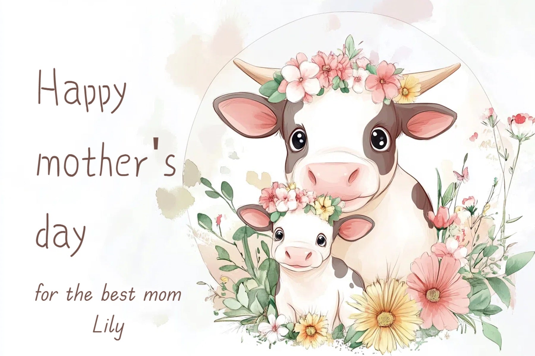 Muttertag Fotohintergrund Blumen Kuh Familie Individuelles Hintergrundbild CSH-137