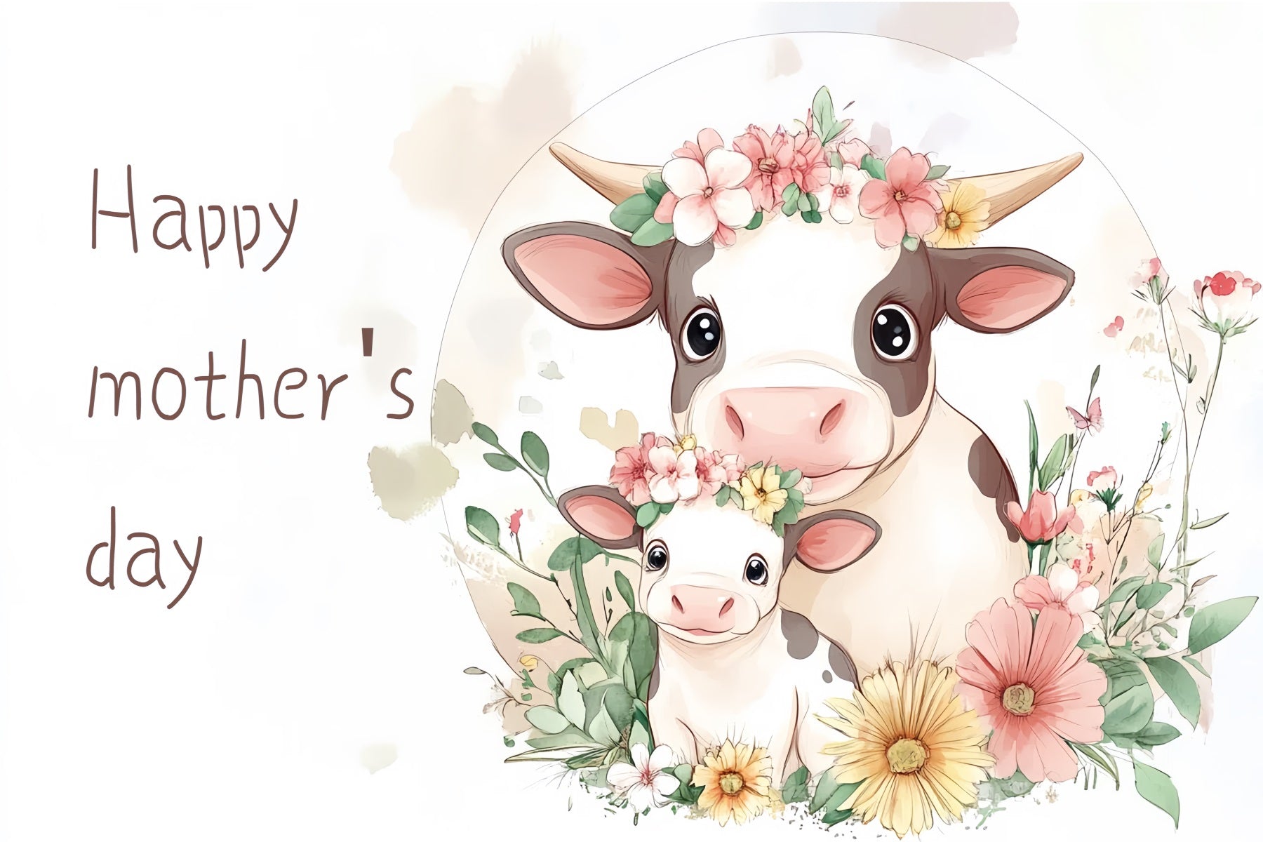 Muttertag Fotohintergrund Blumen Kuh Familie Individuelles Hintergrundbild CSH-137