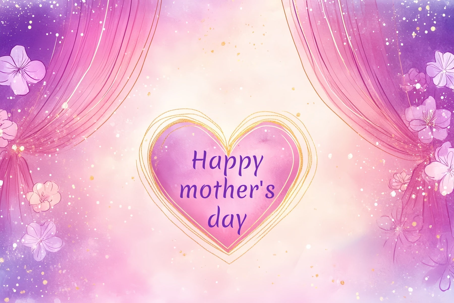 Mothers Day Fotohintergrund Lila Herz Glühen Personalisierter Hintergrund CSH-138