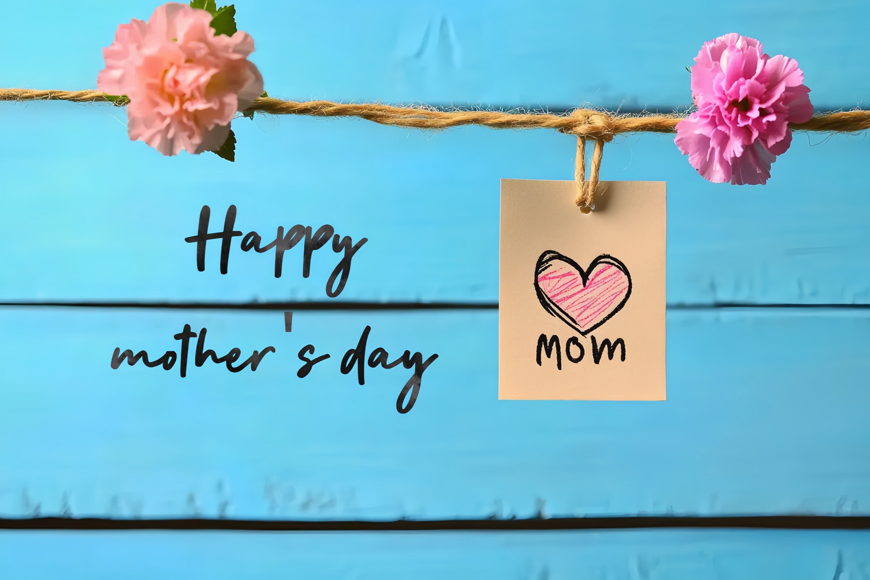 Mothers Day Backdrops Blaue Holzblume Personalisierter Backdrop CSH-143