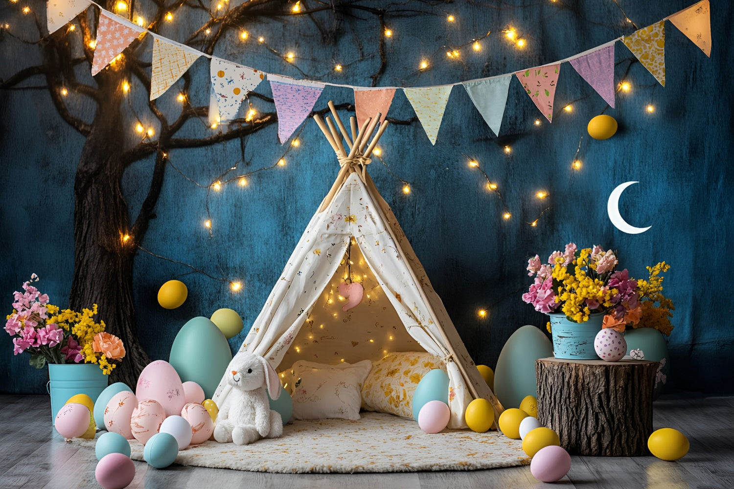 Ostern Backdrop Ideen Verzauberte Ostern Zelt Lichter Backdrop CSH2-103