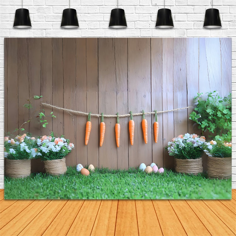 Ostern Fotokulissen Vintage Holz Karotte Wand Hintergrund CSH2-105