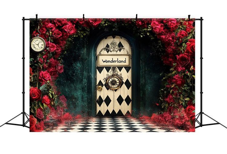 Ostern Fotografie Backdrops Dark Wonderland Rose Door Backdrop CSH2-110