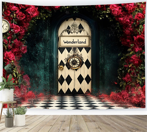 Ostern Fotografie Backdrops Dark Wonderland Rose Door Backdrop CSH2-110
