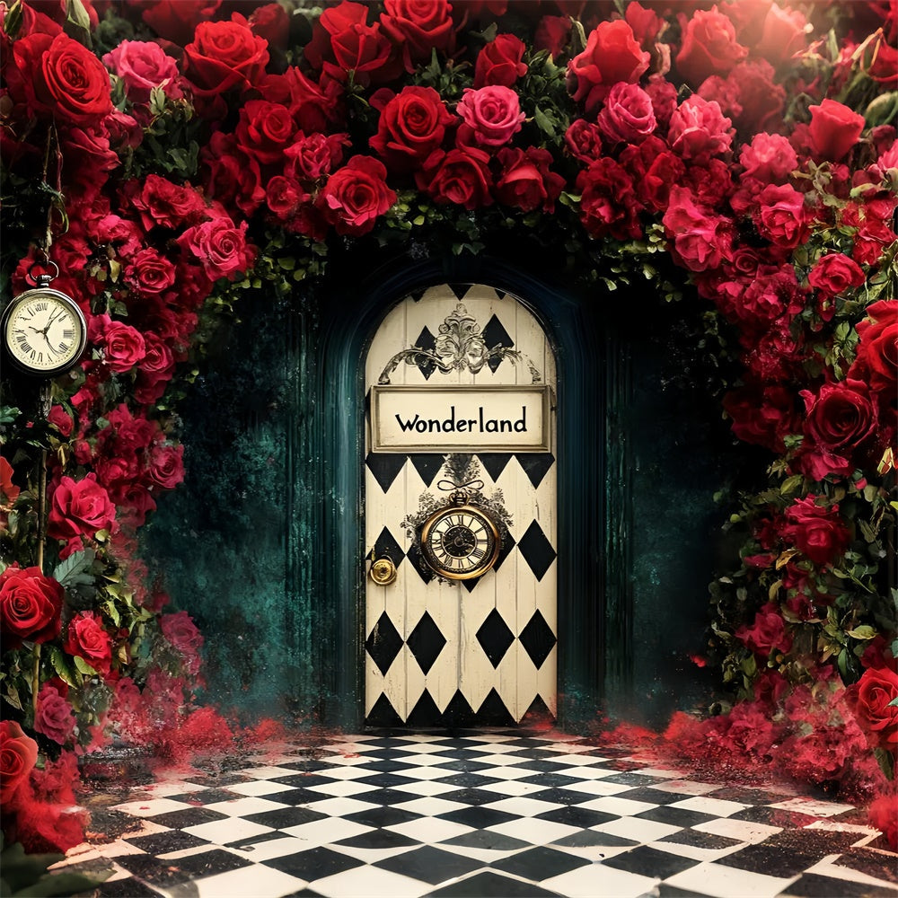 Ostern Fotografie Backdrops Dark Wonderland Rose Door Backdrop CSH2-110