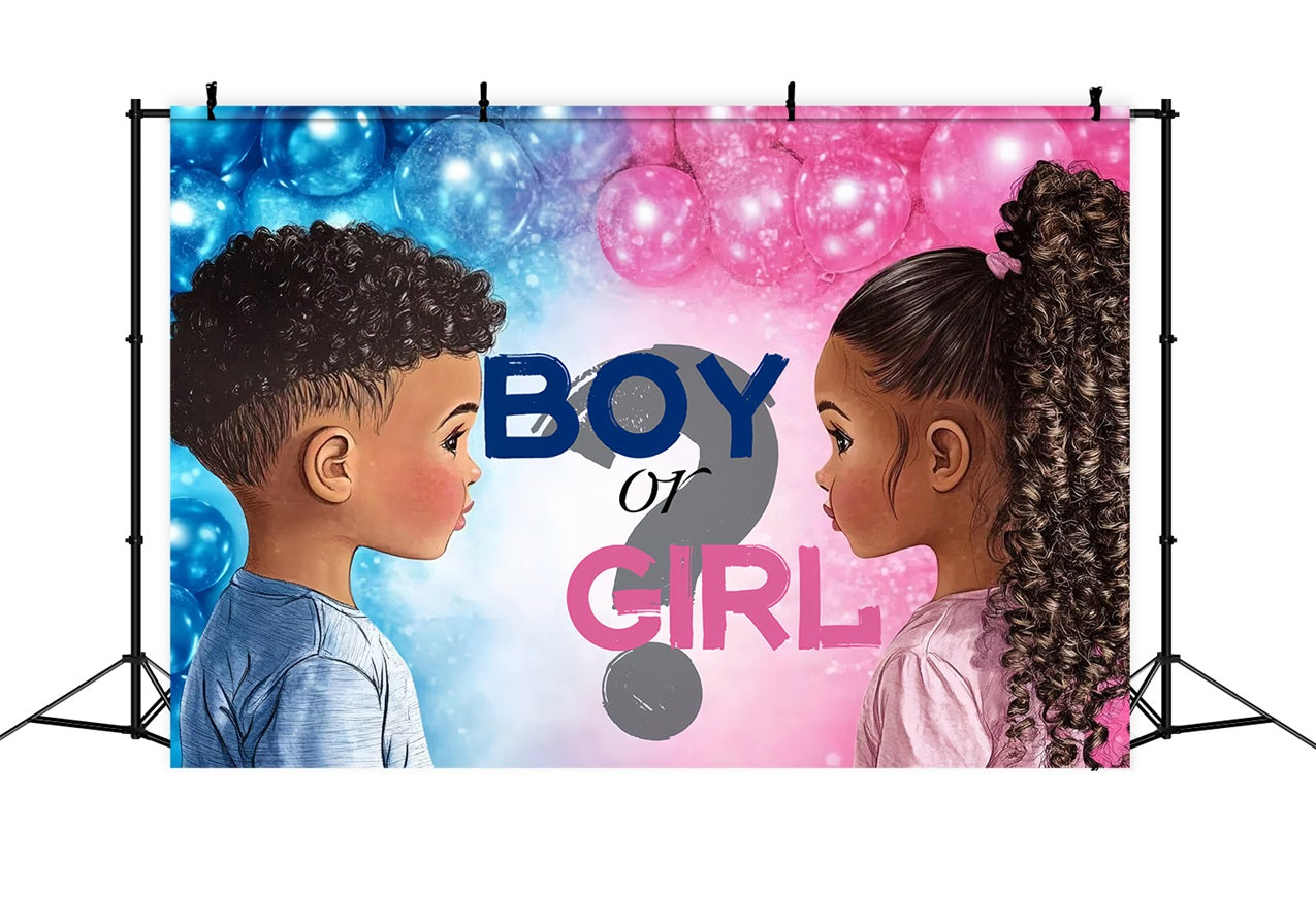 Baby Shower Fotokulisse Gender Reveal Ballons Hintergrund CSH2-117
