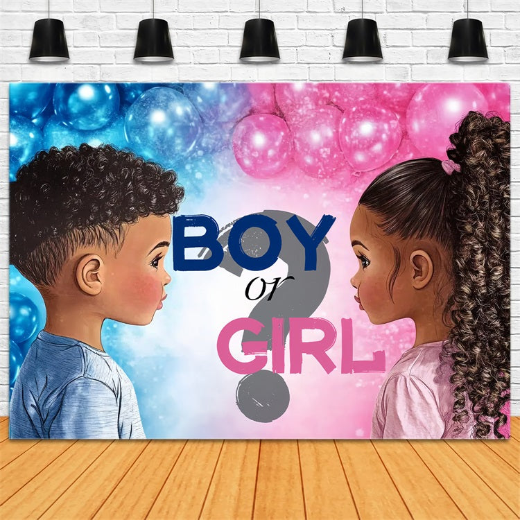 Baby Shower Fotokulisse Gender Reveal Ballons Hintergrund CSH2-117