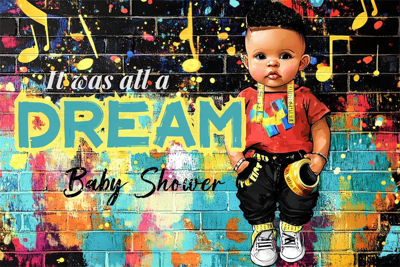 Baby Shower Backdrop Ideen Junge Graffiti Wall Dream Backdrop CSH2-127