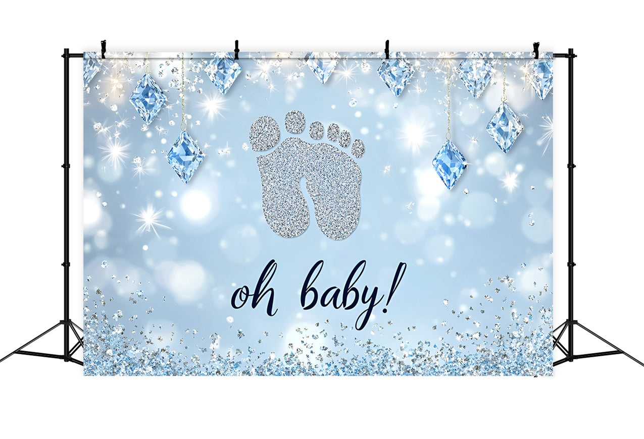 Baby Shower Fotohintergrund Glitzernde Fußabdruck Feier Hintergrund CSH2-128