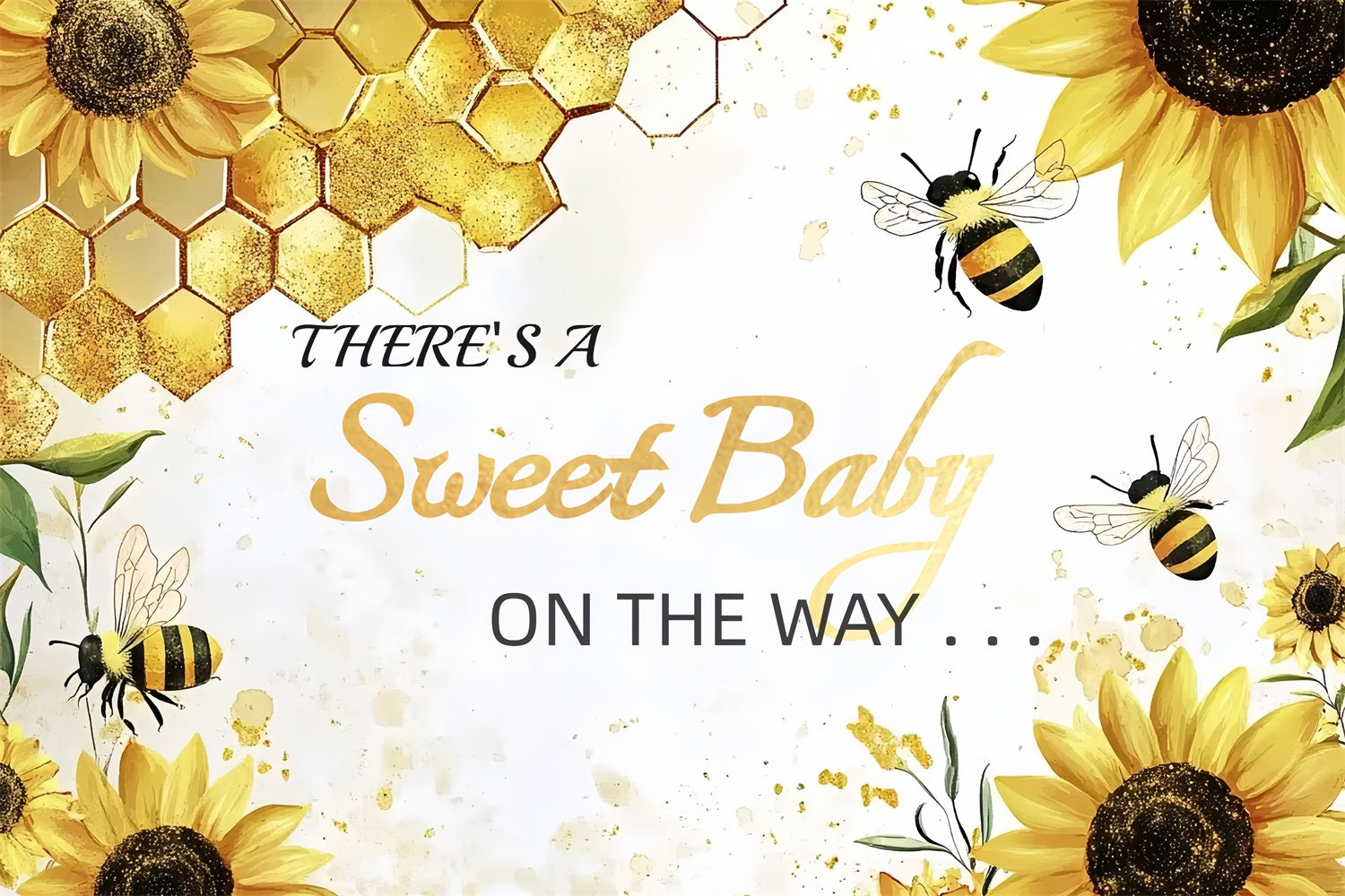 Fotohintergrund Baby Shower auf dem Weg Sonnenblume Hintergrund CSH2-139