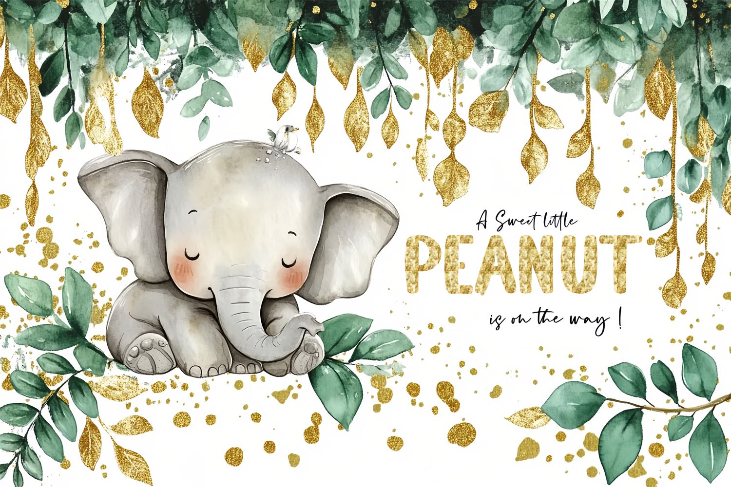 Elefant Hintergrund für Baby Dusche Feier Hintergrund CSH2-140