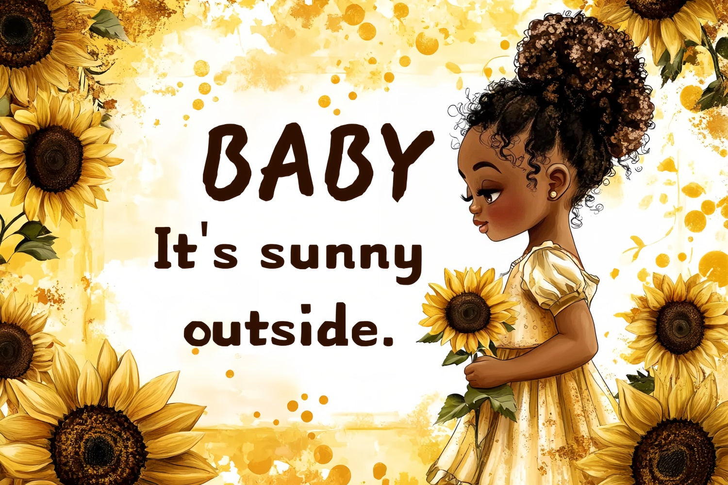 Backdrop Baby Shower Mädchen Goldene Sonnenblume Celebration Backdrop CSH2-151