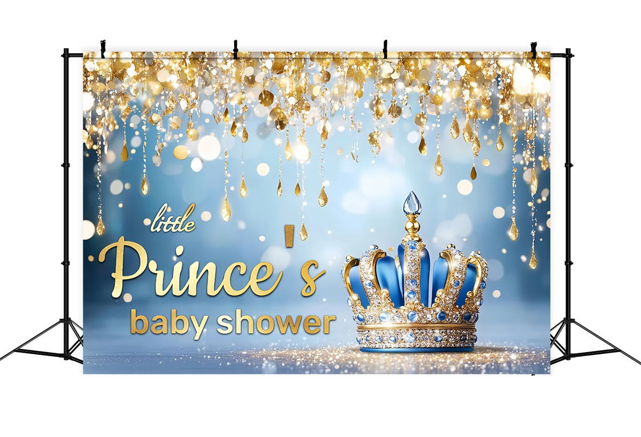Baby Shower Backdrop Junge Prinz Krone funkelt Backdrop CSH2-156
