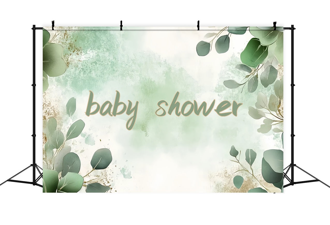 Baby Shower Fotokulisse Ideen Bloom Greenery Kulisse CSH2-159