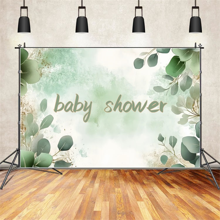 Baby Shower Fotokulisse Ideen Bloom Greenery Kulisse CSH2-159